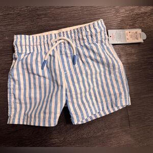 Seersucker Blue Stripe 2T Swim Trunk Shorts Cat & Jack